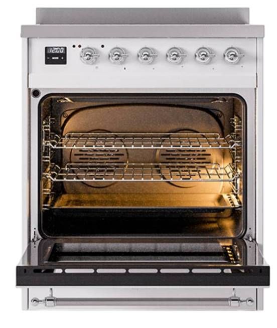 Ilve® Nostalgie II Noblesse 30'' Custom RAL Color Pro Style Induction Range with Chrome Trim-1
