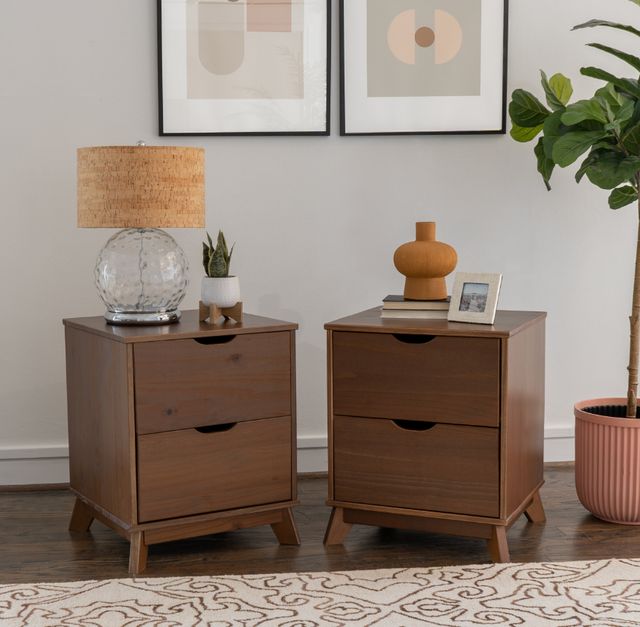 Powell® Portix 2-Piece Walnut 2-Drawer Nightstand Set-1