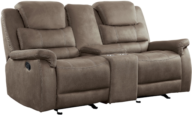 Homelegance® Shola Power Double Reclining Loveseat with Center Console and USB Ports-1