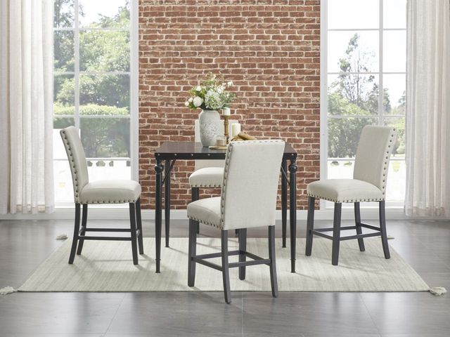 Signature Design by Ashley® Kreabindale 5-Piece Black/Brown Counter Height Dining Table Set-2