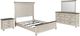 Powell® Carrington 4-Piece Antique White/Dark Brown Queen Panel Bedroom Set-0