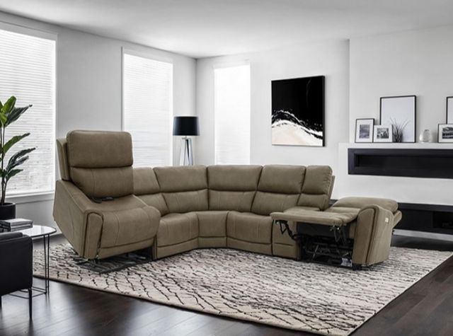 Furniture of America® Orpheus Brown Power Sectional with Lift Chair-1