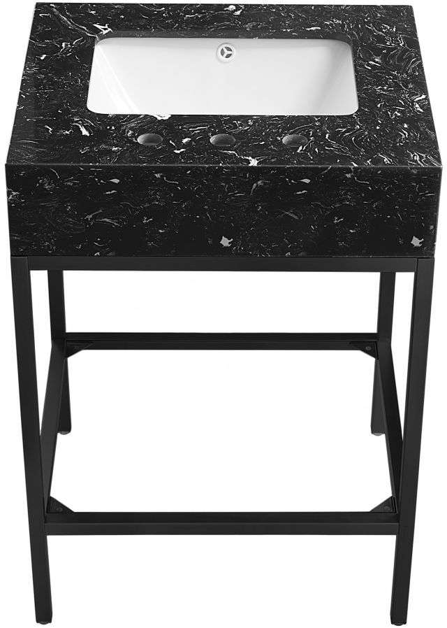 Meridian Furniture Marmo Black/Matte Black 24" Bathroom Vanity-1
