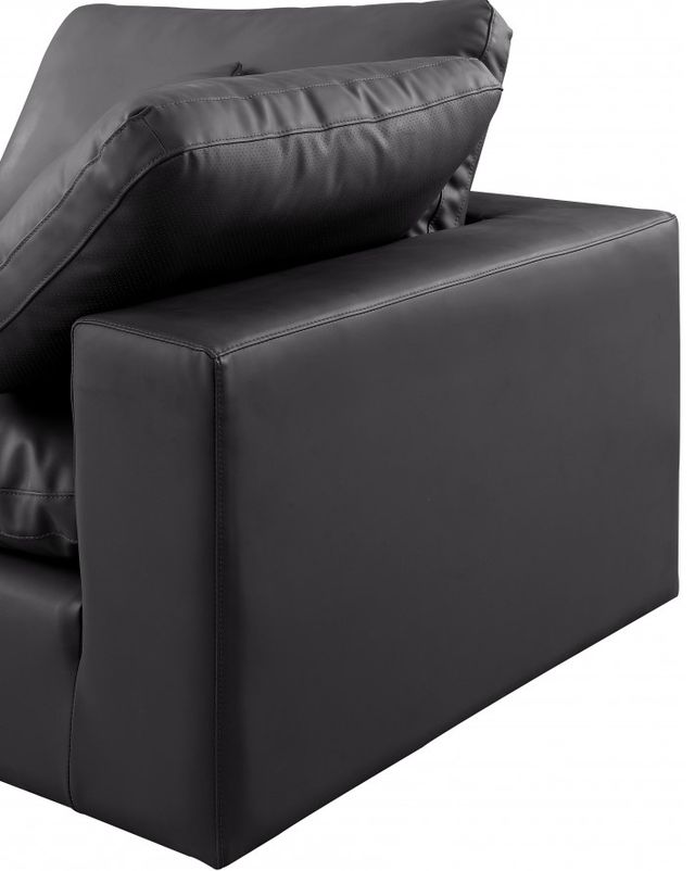 Meridian Furniture Comfy 5-Piece Black Vegan Leather Sectional -4