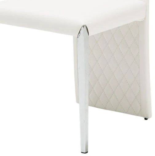 Michael Amini® State St. Stainless Steel/White Side Chair-2