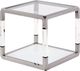 Modus Furniture Jasper Glass Top End Table with Stainless Steel Base-0