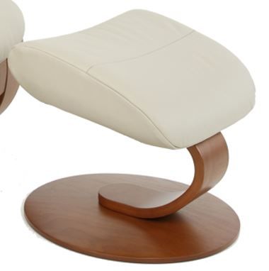 Fjords® Classic Comfort Trandal "C-Base" Dove Large Swivel Recliner with Footstool-1