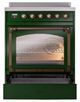 Ilve® Nostalgie II Noblesse 30'' Emerald Green Pro Style Induction Range with Burnished Trim-3