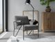International Furniture Direct Lotus Gray/Matte Black Accent Chair-1
