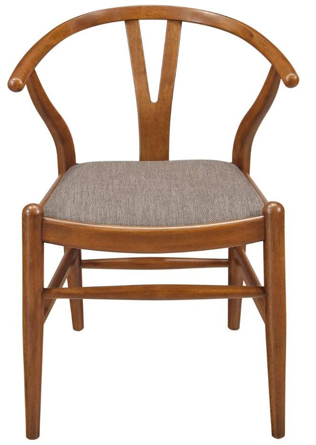 Coaster® Dinah 2-Piece Walnut/Brown Y-Shaped Back Wishbone Dining Side Chair Set-1