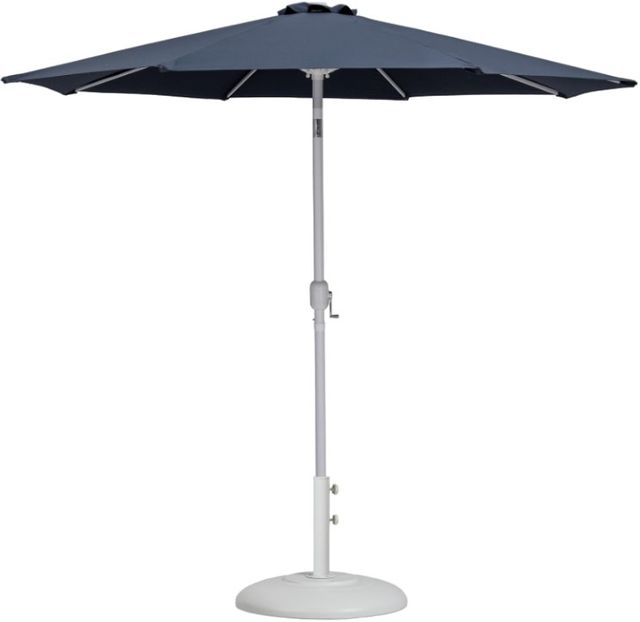 Meridian Furniture Fiji Gray/Matte White/White Aluminum Outdoor Patio Umbrella and Base-0