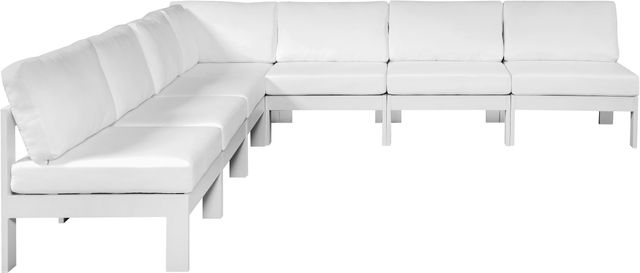 Meridian Furniture Nizuc 7-Piece White Outdoor Patio Modular Sectional Set-1