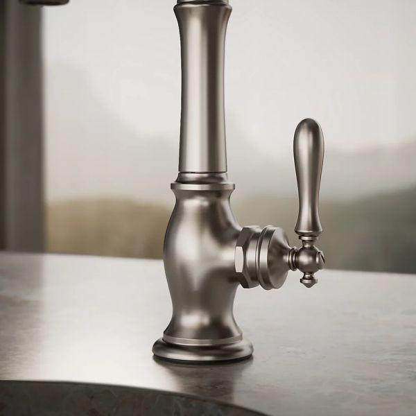 KOHLER® Artifacts® Vibrant Stainless Single-Handle Bar Sink Faucet-3