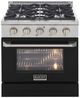 Kucht Professional KNG Series 30" Stainless Steel Pro Style Propane Gas Range with Black Door-0