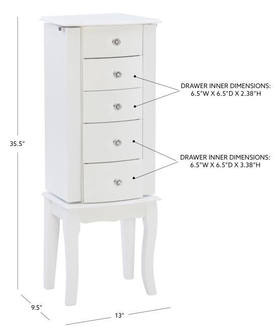 Powell® Jasmine White Jewelry Armoire-2