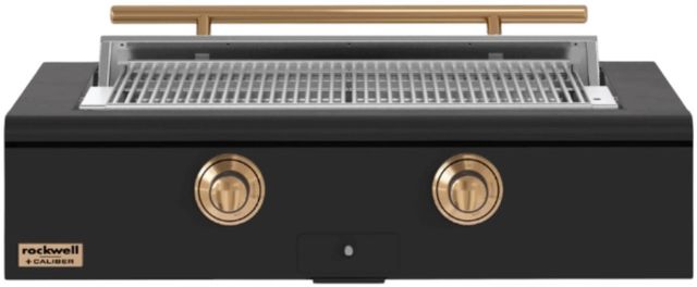 Caliber™ Rockwell Social 2-Burner Ultra Matte Black Built-In Liquid Propane Grill with Gold Hardware-0