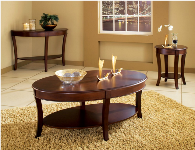 Steve Silver Co. Troy Medium Brown Cherry Sofa Table-1