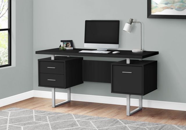 Monarch Specialties Inc. Black/Silver Computer Desk-0
