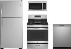 GE® 4 Piece Stainless Steel Kitchen Package