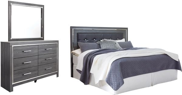 Signature Design by Ashley® Lodanna 3-Piece Gray California King/King Panel Headboard Bed Set-0