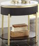 Furniture of America® Koblenz Dark Walnut End Table with White Marble Top -0