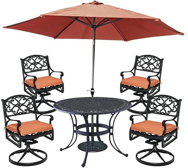 homestyles® Sanibel 6-Piece Black Outdoor Dining Set-0