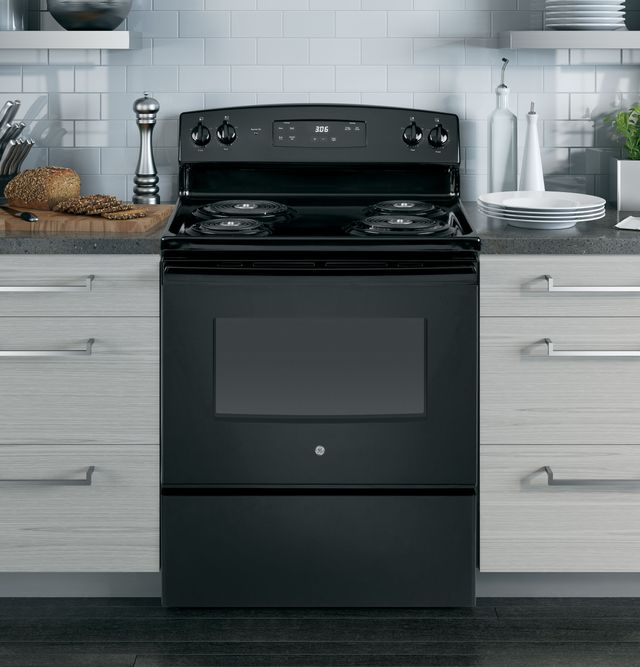 GE® 30" Black Freestanding Electric Range-4