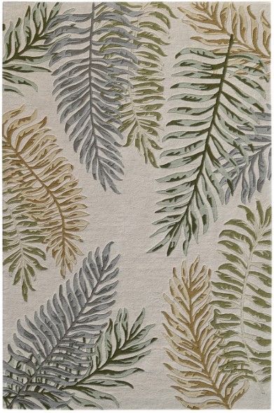 KAS Rugs Cove Ivory Ferns 5'x8' Area Rug-0