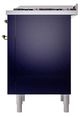 Ilve® Nostalgie II Noblesse 36'' Midnight Blue Pro Style Dual Fuel Range with Brass Trim-3