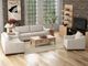 International Furniture Direct Natural Parota Ivory Upholstered Arm Chair-1