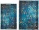 A & B Home 2-Piece Blue/Gold Tray Set-1