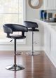 Powell® Devan Black/Chrome Adjustable Barrel Bar Stool-1