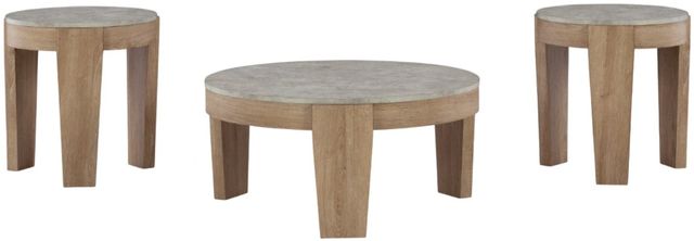 Signature Design by Ashley® Guystone 3-Piece Gray/Light Brown Occasional Table Set-0