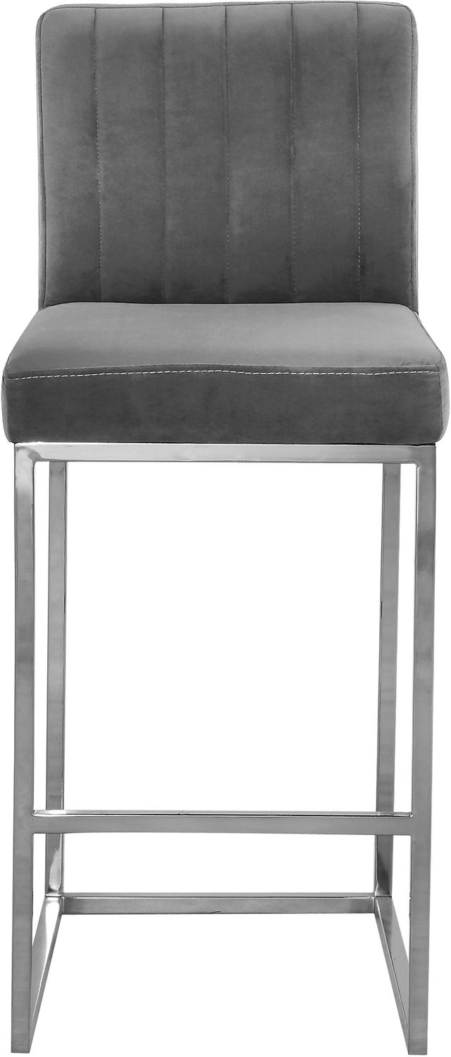 Meridian Furniture Giselle Gray Velvet Counter Stool-2