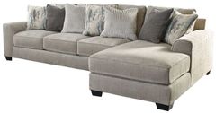 Benchcraft® Ardsley 2-Piece Pewter Right-Arm Facing Sectional and Chaise