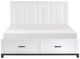 Homelegance® Garretson Metallic Gray/White California King Panel Bed with Footboard Storage-2