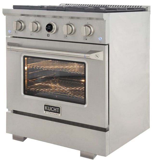 Kucht Professional KX Series 30" Stainless Steel Pro Style Propane Gas Dual Fuel Range with Kucht Horus Thermostat-3