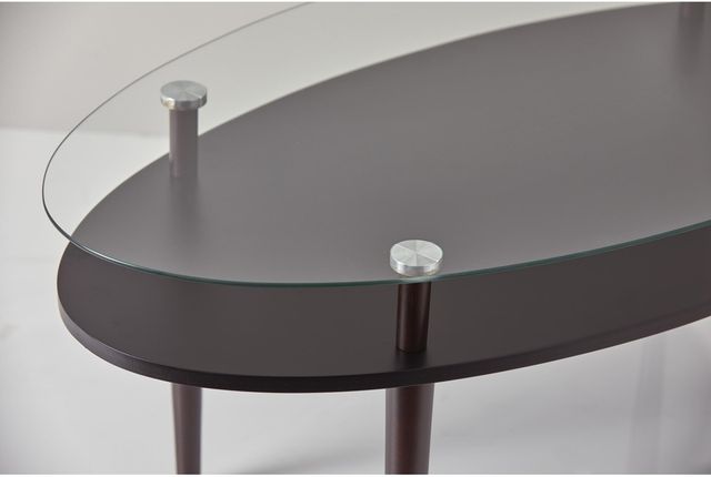 Adesso® Dwight Glass Top Coffee Table with Black Base-2