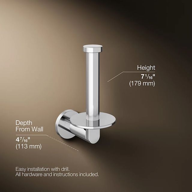 KOHLER® Composed® Polished Chrome Vertical Toilet Paper Holder-4