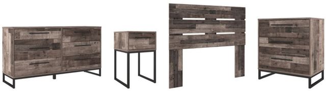 Signature Design by Ashley® Neilsville 4-Piece Multi Gray Full Panel Headboard Bedroom Set-0
