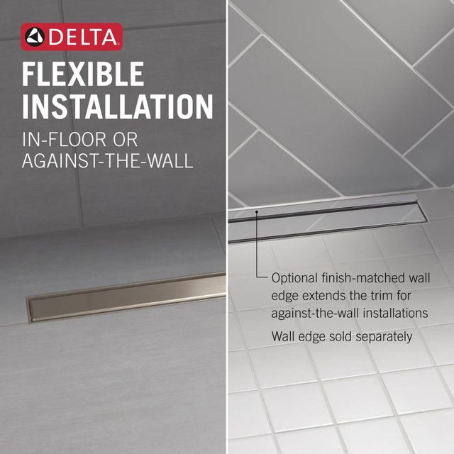 Delta Black Stainless 24" Reversible Linear Shower Drain Trim-2
