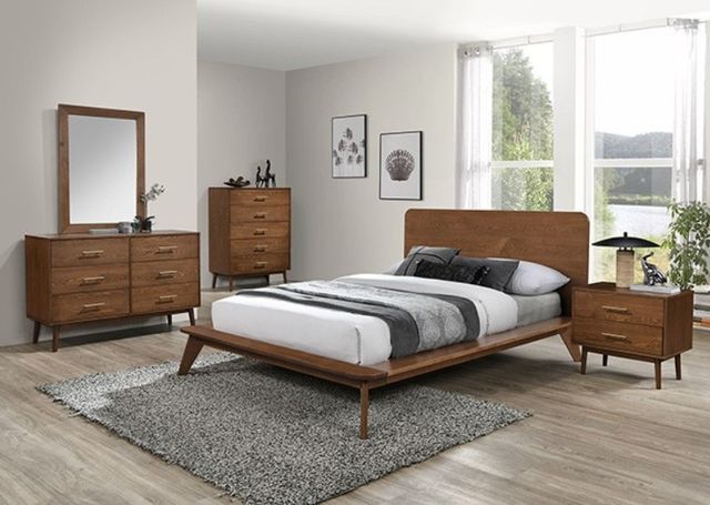 Furniture of America® Stathelle Walnut Full Panel Bed-1