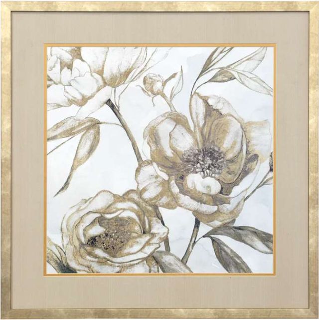StyleCraft Peony Glitz Gold/Light Gray/Taupe Wall Art-0