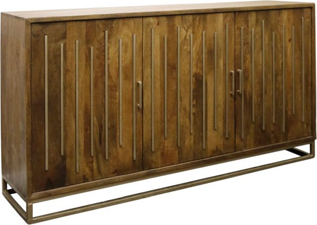 Harp & Finial® Thackary Brushed Brass/Walnut Sideboard-0