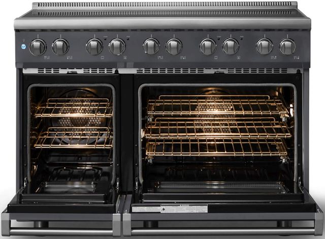 Viking® 5 Series 48" Cast Black Pro Style Induction Range with Polished Chrome Trim-1