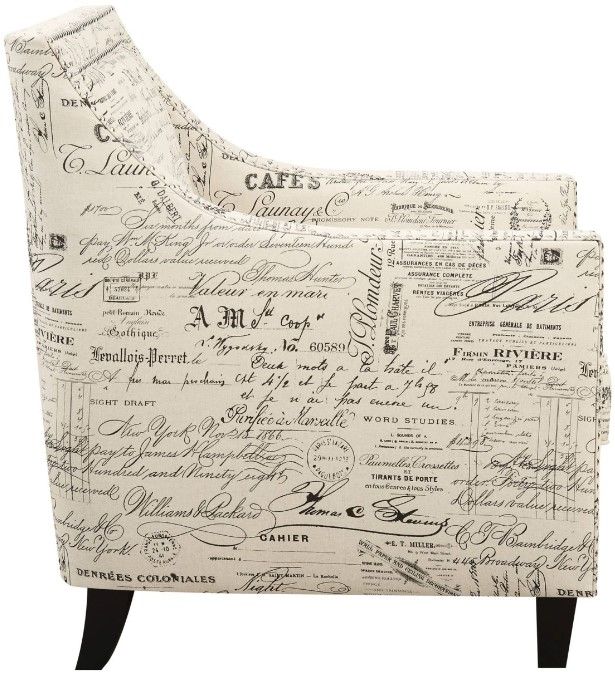 Elements International Erica Beige French Script Chair-2