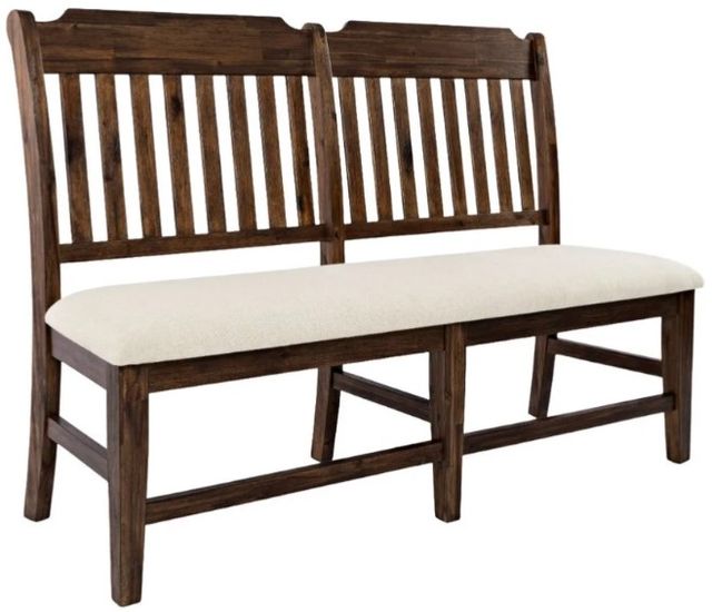 Jofran Inc. Bakersfield Beige/Brown Dining Bench-0