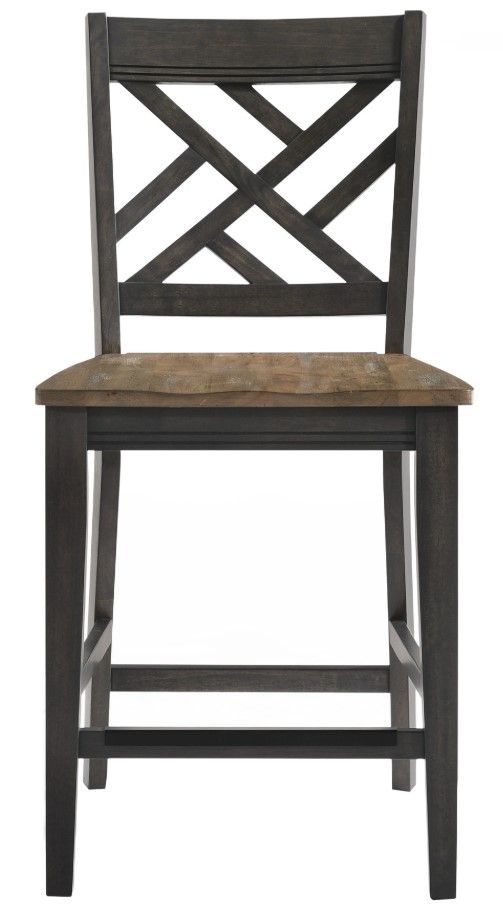 Intercon Harper Brushed Brown/Pecan Lattice Back Stool-2