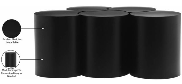 Meridian Furniture Dimple 5-Piece Matte Black 20" Modular Nesting Coffee Table Set-2