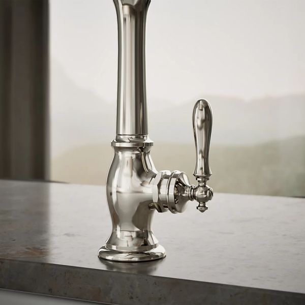 KOHLER® Artifacts® Vibrant Polished Nickel Single-Handle Kitchen Sink Faucet-4